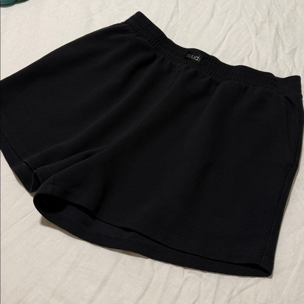 nuuds Performance Waffle Shorts, Black - Picture 2 of 4